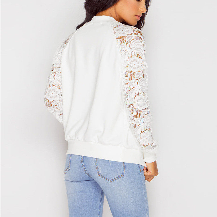 Casual Lace Charm Jacket- Black